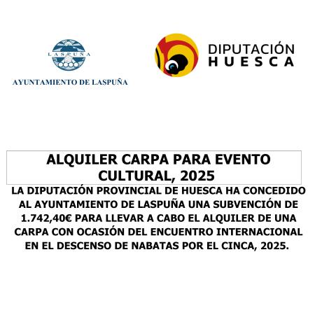 Imagen Alquiler carpa para evento cultural, 2025