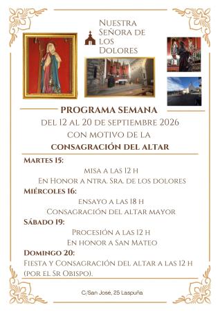 Imagen Actos relacionados con la Consagración del Altar Mayor de nuestra Iglesia.